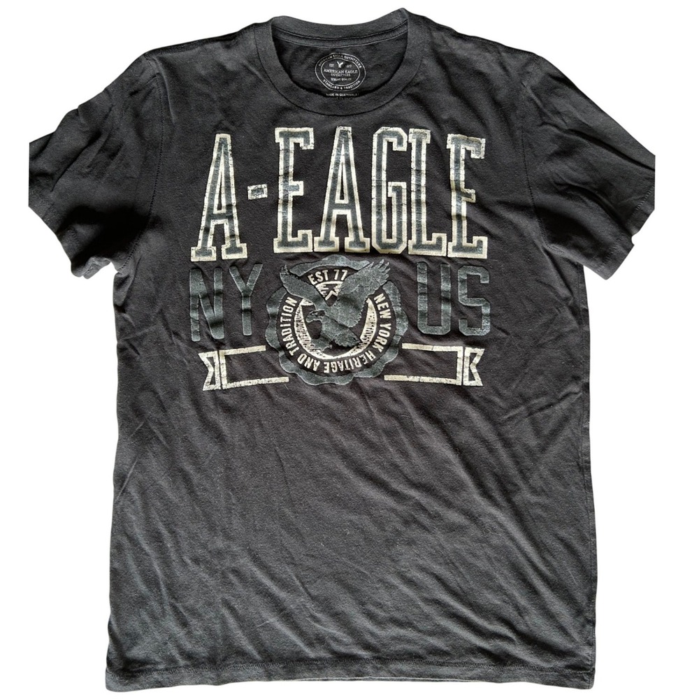 American Eagle Outfitters Mens Athletic Fit Graphic T-Shirt Gray Medium 2012